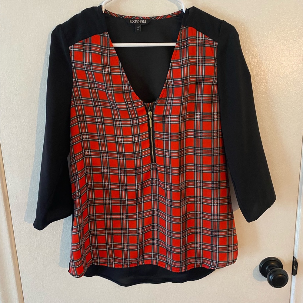 Express Dressy Plaid Top - Size S